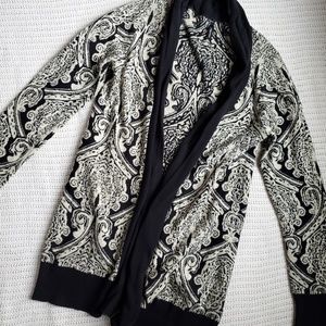 Gold and black Paisley Open Cardigan